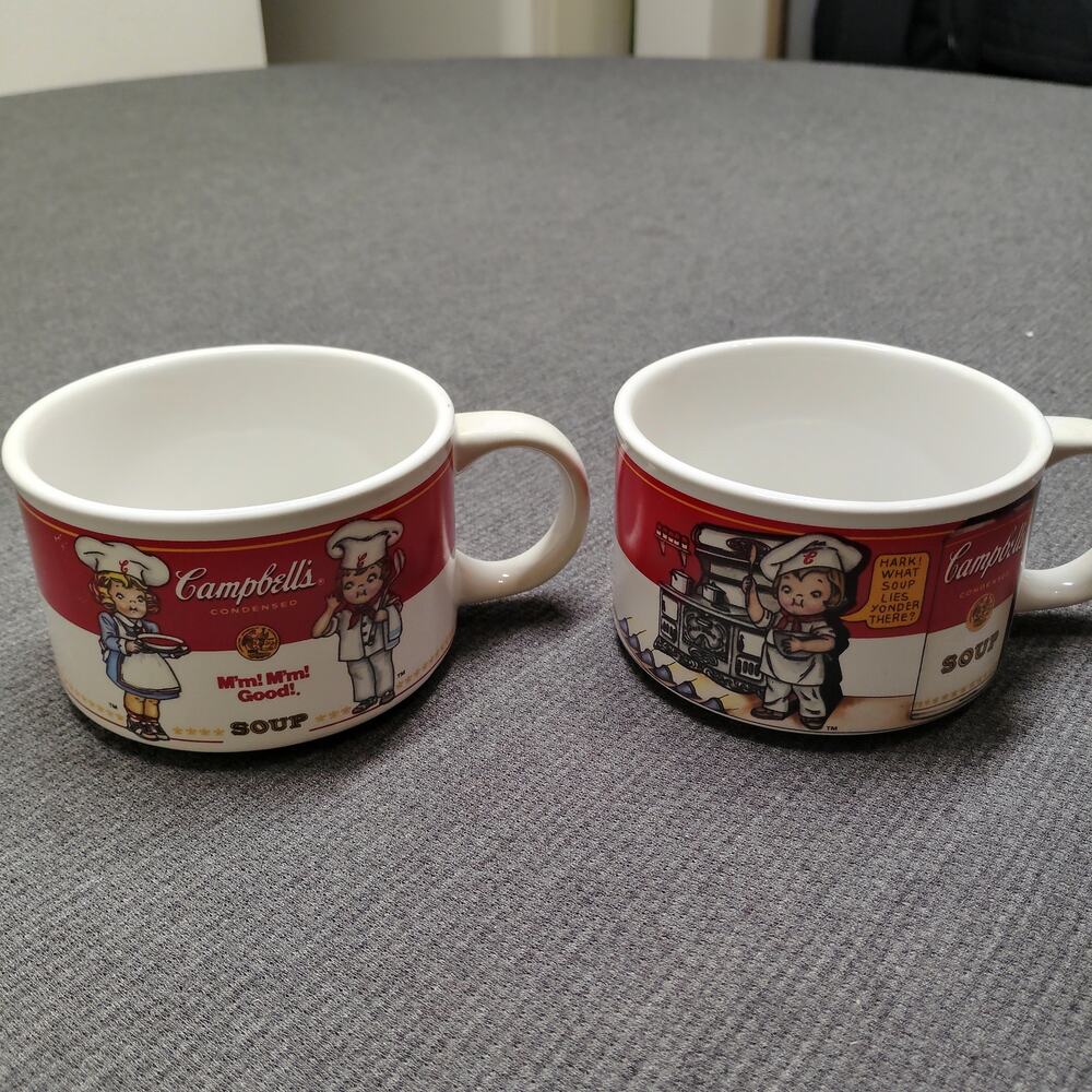 Vintage Campbell’s Soup Mugs Set of 2 Westwood 1998 Campbell's Kids 12oz Mugs